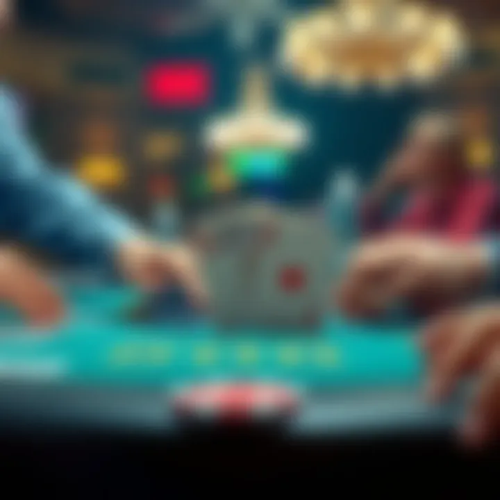 Texas Holdem gameplay with cards and chips