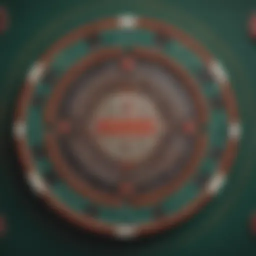 A close-up view of vintage Vegas poker chips showcasing intricate designs.
