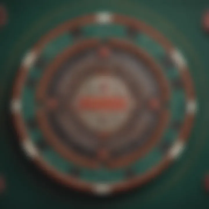 A close-up view of vintage Vegas poker chips showcasing intricate designs.