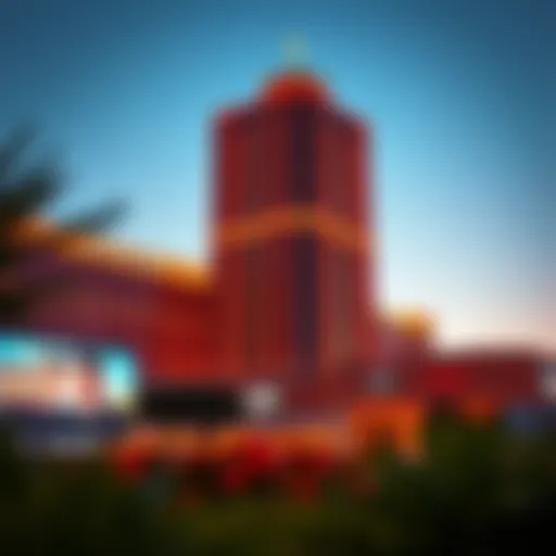 Winstar Casino Exterior at Dusk A stunning view of Winstar Casino exterior at dusk