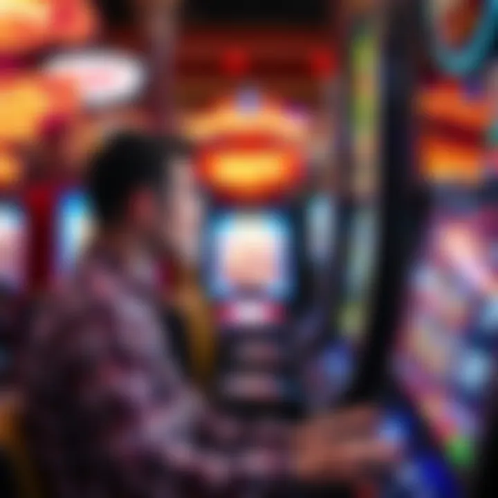 Engagement with Slot Machines A close-up of a player engaging with a slot machine