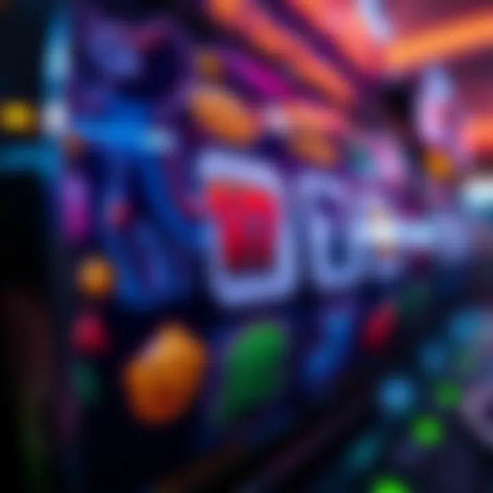 Unique Symbols on WMS Slot Reels A close-up view of a WMS slot game reel with unique symbols and features.