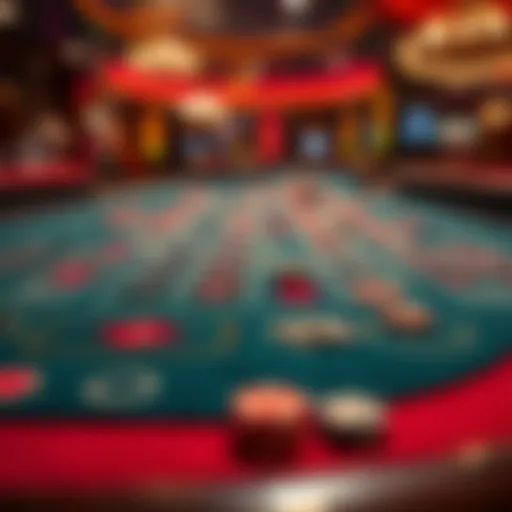 Craps table showcasing field bet area