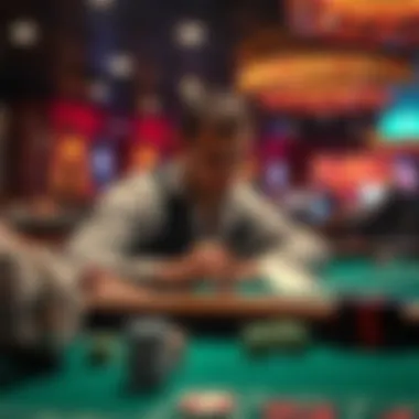 Player Evaluating Betting Strategies Player considering betting options at a craps table