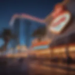 Welcoming exterior of a Las Vegas casino with bright lights