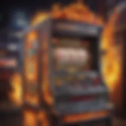 Vibrant Flaming Sevens slot machine display