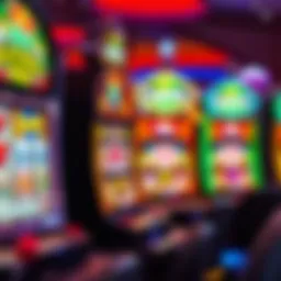 Vibrant slot machine display with colorful graphics
