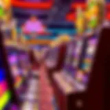 Vibrant display of virtual slot machines