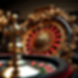 An ornate roulette wheel showcasing its intricate design and craftsmanship