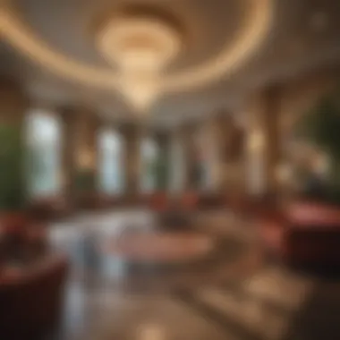 Luxurious hotel lobby near Turtle Creek Casino