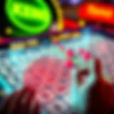 Keno game board with highlighted numbers