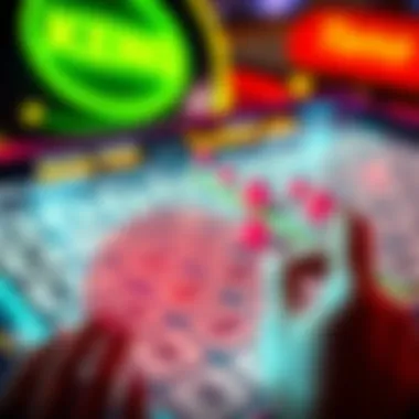 Keno game board with highlighted numbers