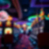 Vibrant gaming floor with slot machines