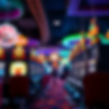 Vibrant gaming floor with slot machines