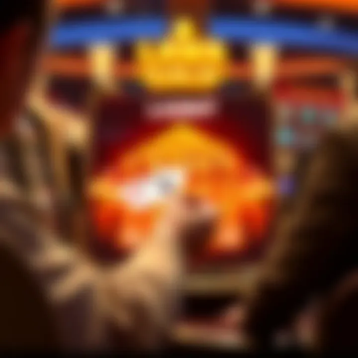 Player Interaction with Lava Gold Slot Player interacting with the Lava Gold Slot game