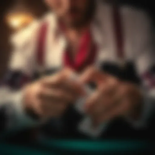 An expert performer demonstrating an intricate card flourish