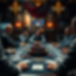 A sophisticated poker table set for an intense game