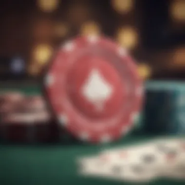 Illustration of poker chips and a winning hand