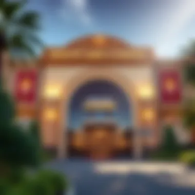 An elegant view of the Mount Airy Casino entrance, showcasing its luxurious design.