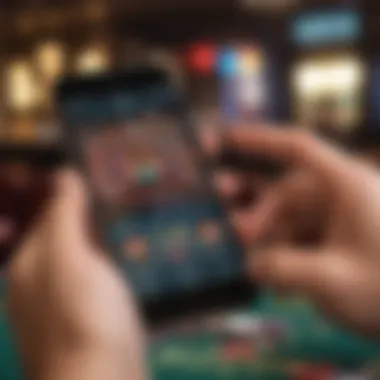 User engaging with the MyChoice Casino app on a smartphone