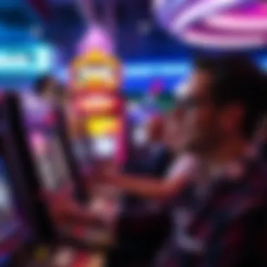 A player enjoying a slot machine gaming experience