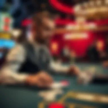 Engaging Dealer at the Blackjack Table Engaging dealer at the blackjack table