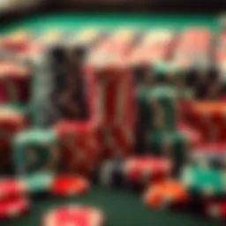 A variety of high-quality poker chips displayed in an organized manner