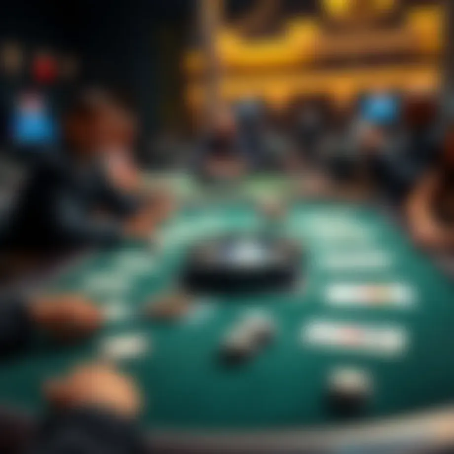 Strategic online poker table showcasing various player strategies