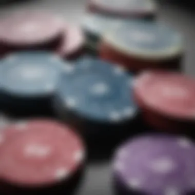 Weight comparison of different poker chips in a gaming setting