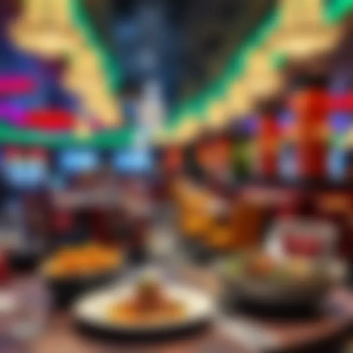 Gourmet Dining Experience Vibrant dining ambiance with gourmet dishes