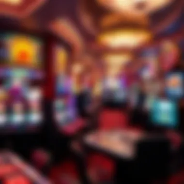 Casino Gaming Excitement Exciting gaming floor with various casino games