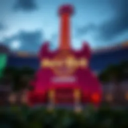 Exterior view of Seminole Hard Rock Casino showcasing its iconic guitar shape