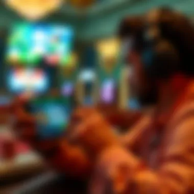 User engaging with the app's gaming features on a mobile device