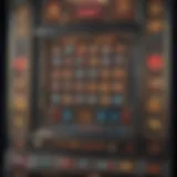 An intricate slot machine interface showcasing various symbols and features.