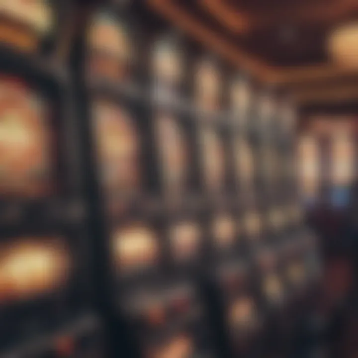 Different types of slot machines in a bustling Las Vegas casino