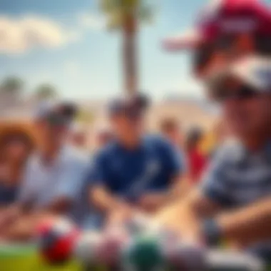 A vibrant golfing community enjoying a sunny day on the course