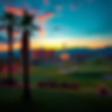 Stunning view of a golf course in Las Vegas at sunset