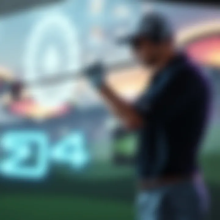 A golfer using advanced technology to improve their swing