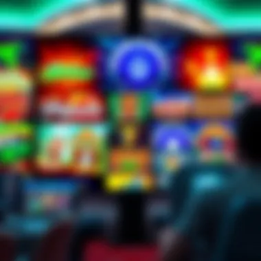 Diverse Game Selection in Online Casinos A collection of popular online casino games displayed on a screen