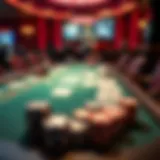 Immersive Texas Hold'em Table Experience Texas Hold'em table setup showcasing chips and cards