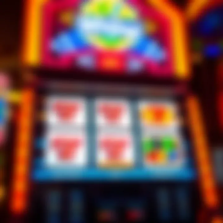 Slot machine symbols and winnings displayed on screen