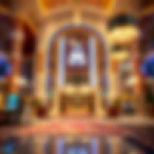 Luxurious lobby of The M Hotel and Casino
