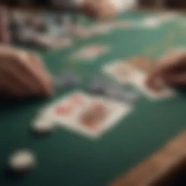 An array of poker cards laid out on a table, showcasing the initial deal phase.