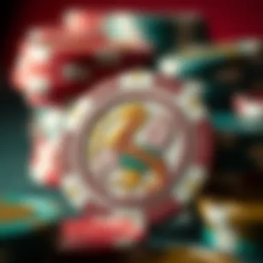 Rare Casino Chip with Intricate Design Close-up of a rare casino chip with intricate design