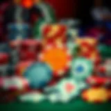 Collection of vintage casino chips displayed attractively