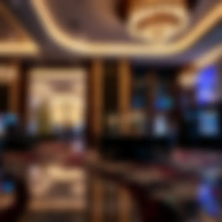 Luxurious hotel lobby in Las Vegas with elegant interior design