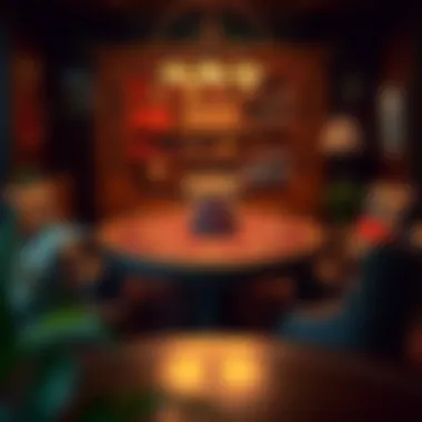 Home Poker Table Setup A cozy home setup featuring a poker table and comfortable seating for casual play.