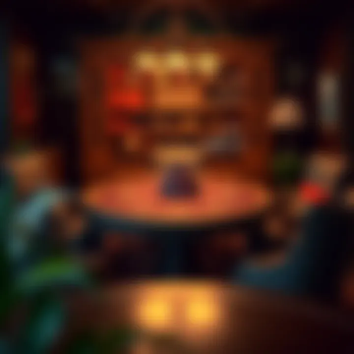 Home Poker Table Setup A cozy home setup featuring a poker table and comfortable seating for casual play.