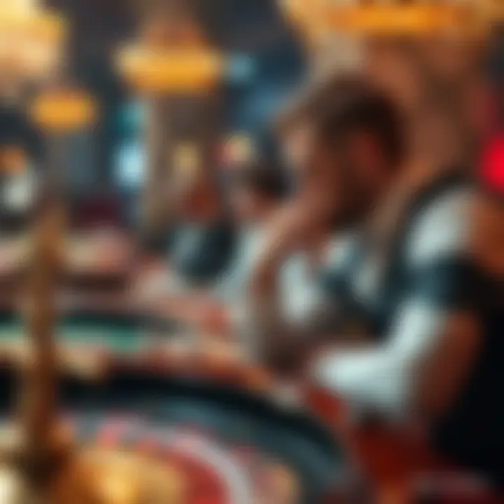 Player contemplating number choices at roulette