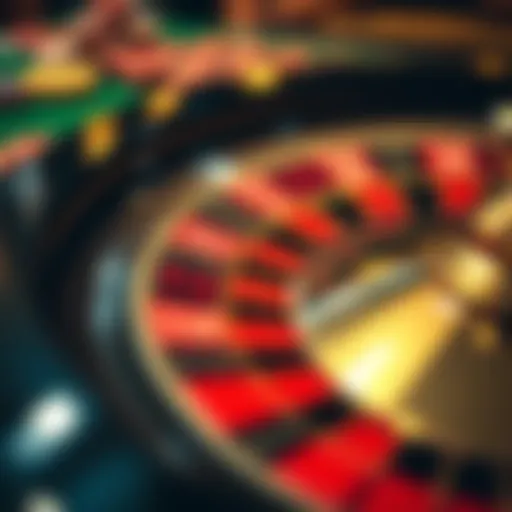 Roulette Wheel: The Allure of Red Close-up view of a roulette wheel highlighting the red sections
